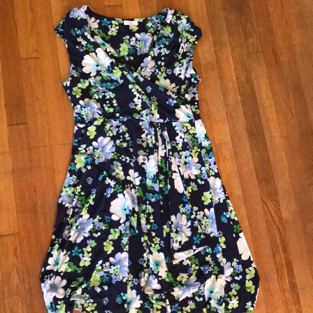 Floral faux-wrap dress